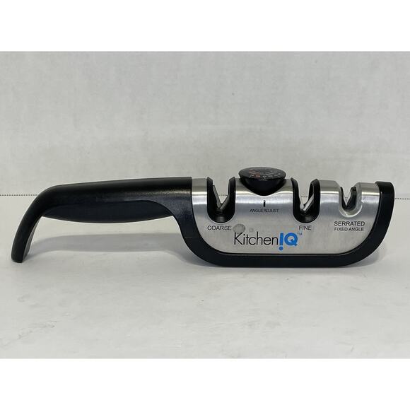KitchenIQ Edge Grip 2-Stage Knife Sharpener Manual Coarse & Fine Slots - Picture 1 of 8